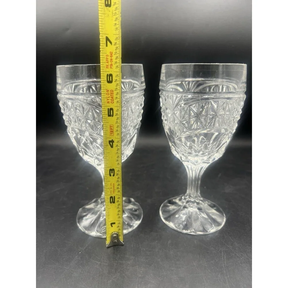 Crystal D’Arques D’Adriana Luna Wine Water Goblets Set of 2 Clear 6.25” Vintage
